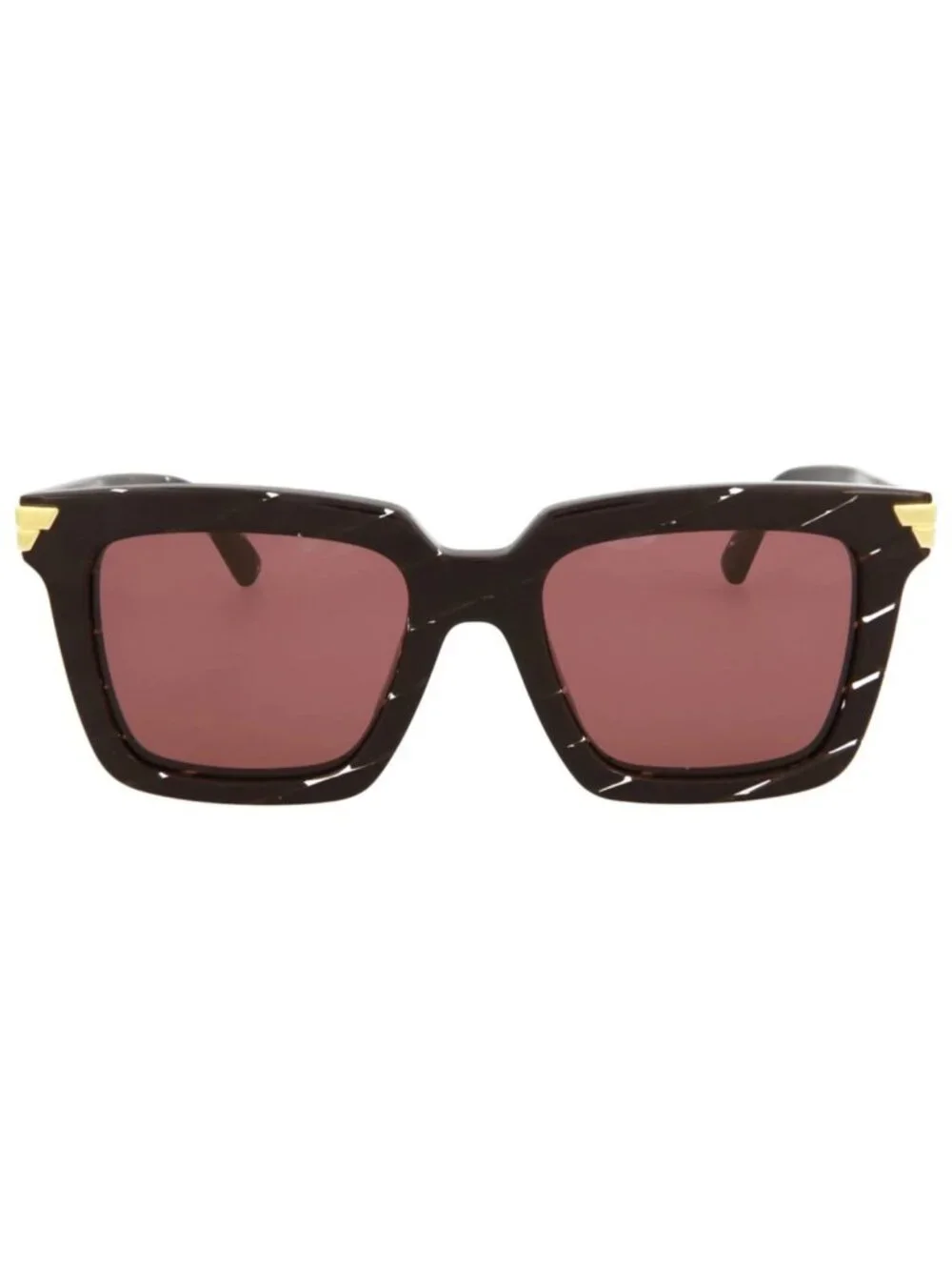 New Bottega Veneta Women's Sunglasses Square Rectangle Acetate Frame Burgundy E